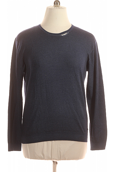 Pánský Pulovr Vlněný Modrý PIERRE CARDIN Second Hand Vel. L