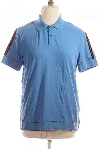 Pánské Tričko S Límečkem Modré BIKKEMBERGS Vel. XXXL