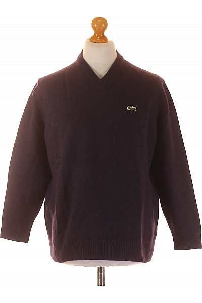 Pánský Pulovr Vlněný Modrý LACOSTE Second hand