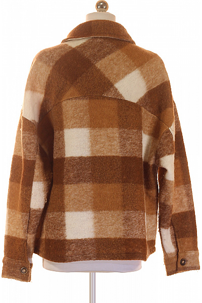 Krátký Dámský Kabát Vlněný Hnědý Cartoon Vel. 36