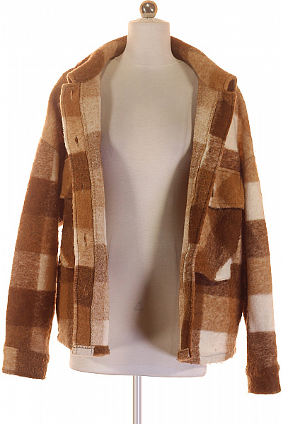 Krátký Dámský Kabát Vlněný Hnědý Cartoon Vel. 36