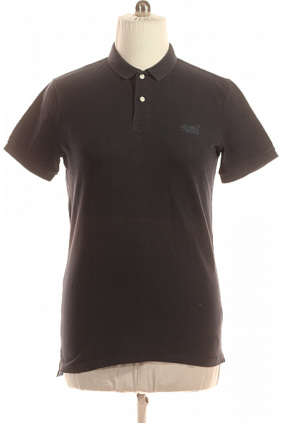 Pánské Tričko S Límečkem Černé SUPERDRY Second Hand Vel. L