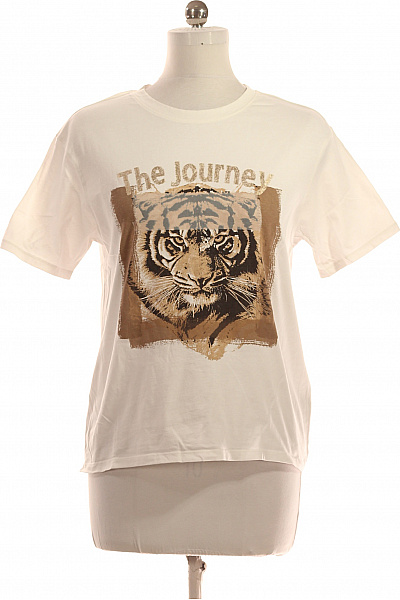 Oui Dámské Tričko s Potiskem Bílé Vel. 38