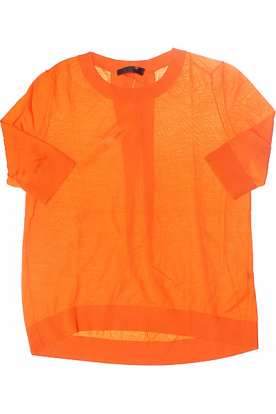  Halenka Pletená Vlněná Oranžová Vel. S