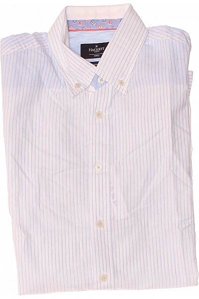 Vzorovaná Pánská Košile Bílá HACKETT Second Hand Vel. S