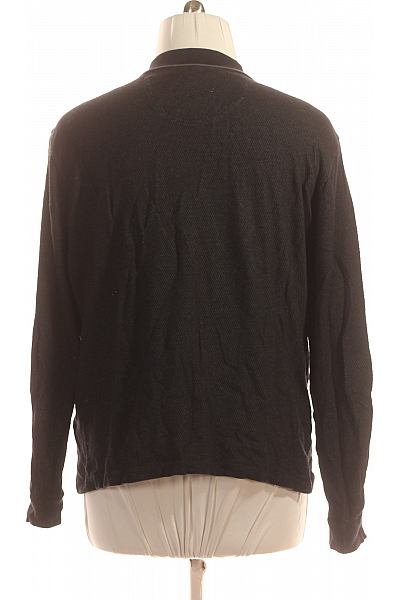 PIERRE CARDIN Pánské Tričko s Límečkem Černé Vel. XXL