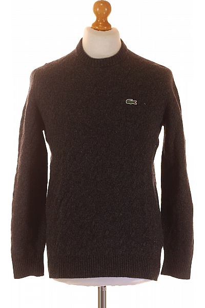 Pánský Pulovr Vlněný Šedý LACOSTE Second Hand Vel. L