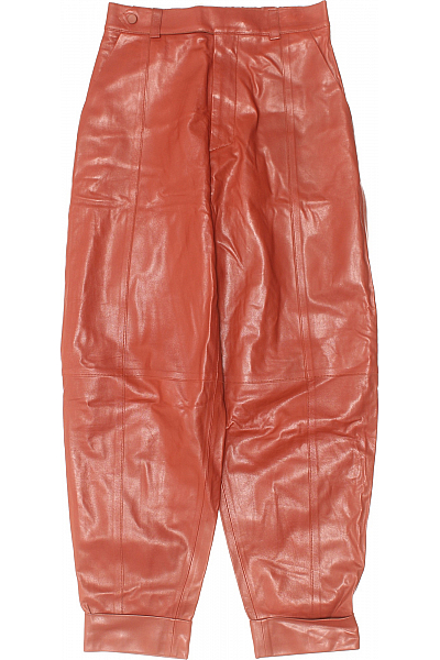 Dámské Kalhoty Rovné Kožené Hnědé Vel. 36