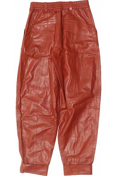 Dámské Kalhoty Rovné Kožené Hnědé Vel. 36