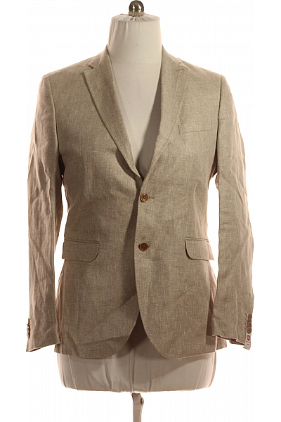 Společenské Pánské Sako Lněné Béžové CLUB Of GENTS Vel. 50