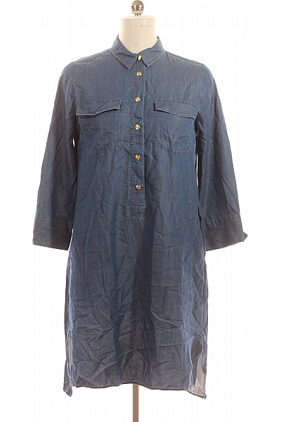 ETERNA Košilové  Šaty Modré Vel. 38