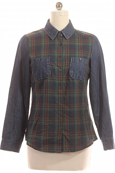 Kostkovaná Dámská Košile Modrá F&F Second Hand Vel. 38