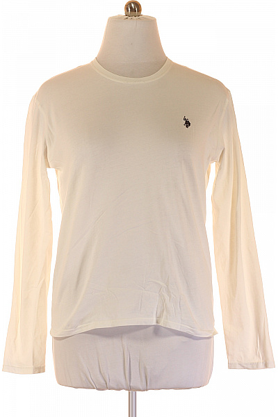 U.S.POLO ASSN. Jednoduché Pánské Tričko Bílé Vel. L