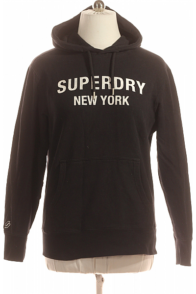 Pánská Mikina Bez Zapínání Černá SUPERDRY Second Hand Vel. XL