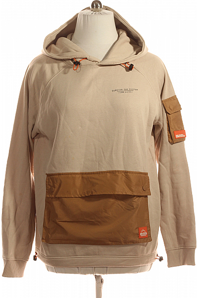 Pánská Mikina Bez Zapínání Béžová Vel. XXL