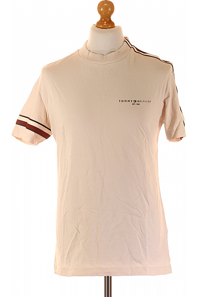 Jednoduché Pánské Tričko Béžové TOMMY HILFIGER Vel. M