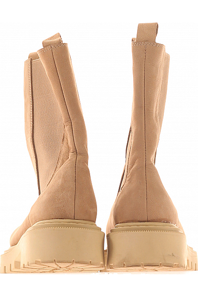 Dámské Kotníkové Boty Kožené Béžové Di Nuovo Vel. 39