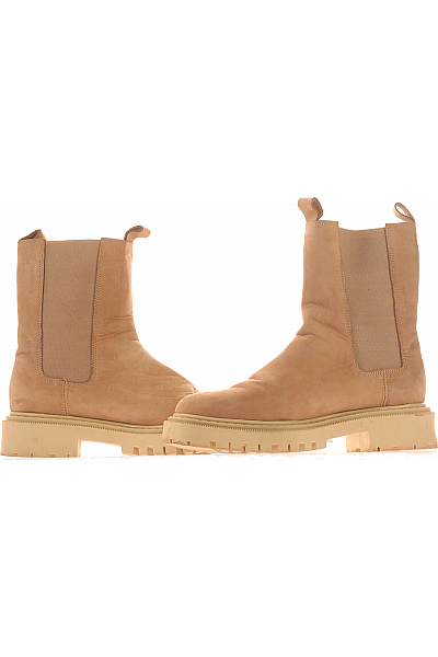 Dámské Kotníkové Boty Kožené Béžové Di Nuovo Vel. 39