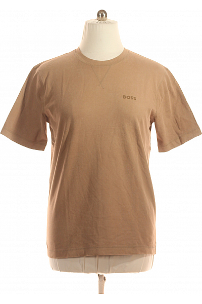 Jednoduché Pánské Tričko Hnědé Hugo Boss Second Hand Vel. L
