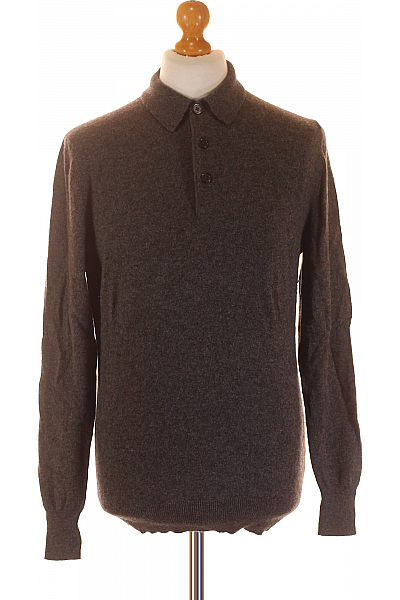 Pánský Svetr Kašmírový Šedý Vel. L