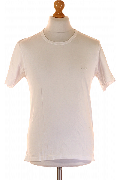 Hugo Boss Jednoduché Pánské Tričko S Krátkým Rukávem Bavlněné Bílé