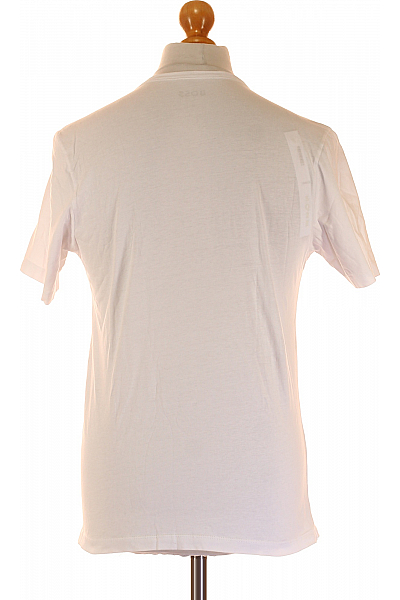 Hugo Boss Jednoduché Pánské Tričko s Krátkým Rukávem Bavlněné Bílé