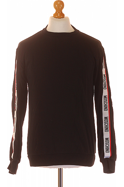 MOSCHINO Pánská Mikina Bez Zapínání Černá Second Hand Vel. S