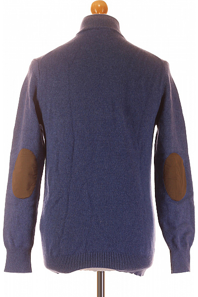 Pánský Svetr Vlněný Modrý HACKETT Vel. L