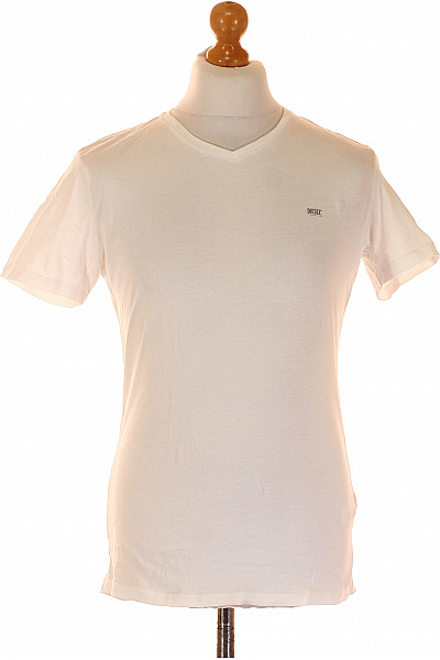 DIESEL Jednoduché Pánské Tričko Bílé Second hand Vel. M
