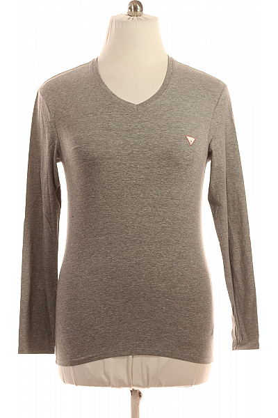 Guess Jednoduché Pánské Tričko Šedé Second hand Vel. M