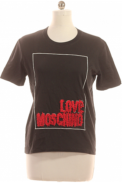 MOSCHINO Dámské Tričko Černé Second hand Vel. 38