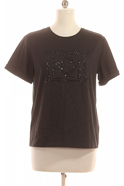 Escada Dámské Tričko S Potiskem Černé Second Hand Vel. M