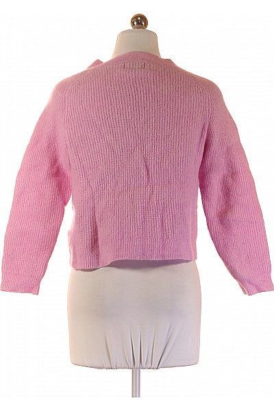 GANNI růžový pletený kardigan krátký žebrovaný na knoflíky do véčka Velikost S | GANNI | obrázek 2