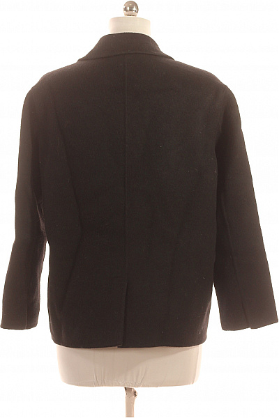 Dámský Kabát Vlněný Černý Second hand Vel. M