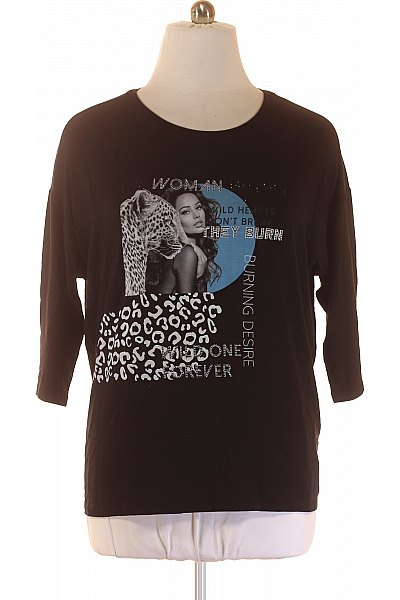 Dámské Tričko s Potiskem Černé Monari Vel. 46