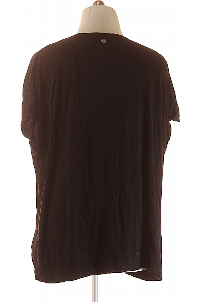 Dámské Tričko s Potiskem Černé SAMOON Second hand Vel. 56