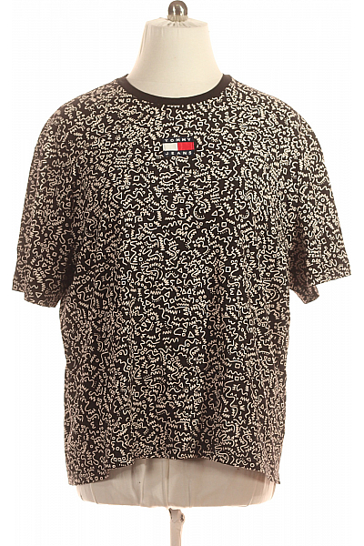 TOMMY HILFIGER Pánské Tričko Černobílé Vel. XXL