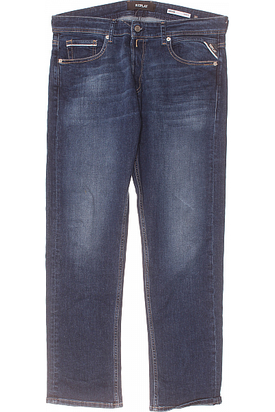 Pánské Rovné Džíny Modré REPLAY Second Hand Vel. 33