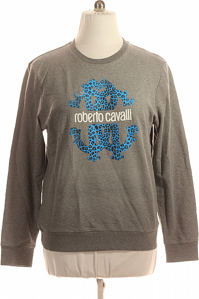 Roberto Cavalli Pánská Mikina Bez Zapínání Šedá Vel. XXL