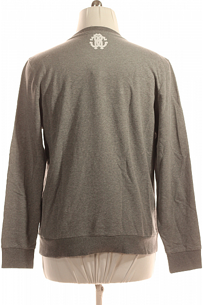 Roberto Cavalli Pánská Mikina Bez Zapínání Šedá Vel. XXL