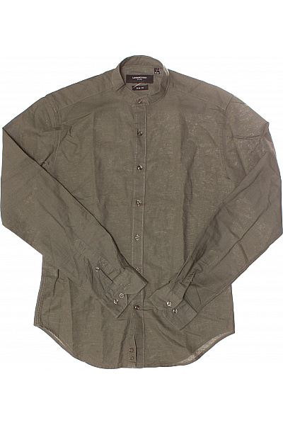 Pánská Košile Lněná Zelená Vel. S