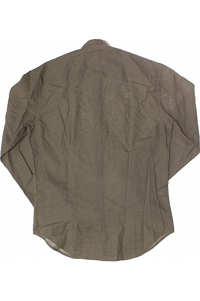 Pánská Košile Lněná Zelená Vel. S