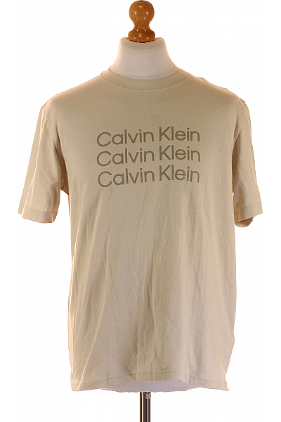 Pánské Tričko S Potiskem Béžové Calvin Klein Vel. M