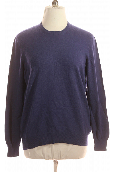 Pánský Pulovr Lněný Modrý Gran Sasso