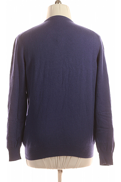 Pánský Pulovr Lněný Modrý Gran Sasso