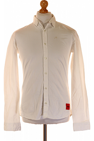 Hugo Boss Bavlněná Bílá Slim Fit Košile S Dlouhým Rukávem Ležérní Elegantní Vel. S