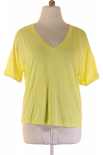 Jednoduché Dámské Tričko Žluté COTTON CANDY Second hand Vel. XL