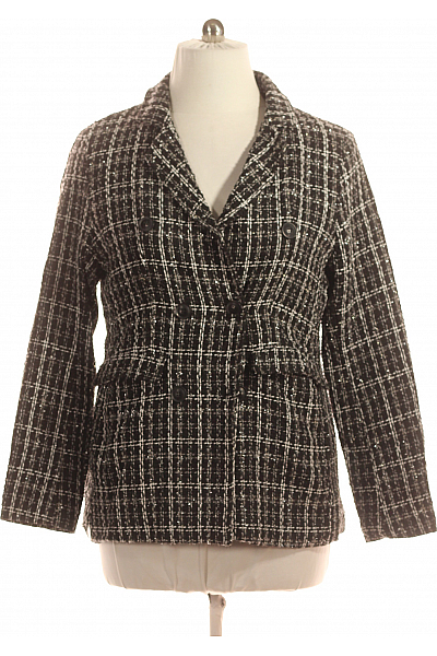 Krátký Dámský Kabát Černobílý BRAVE SOUL Vel. XL