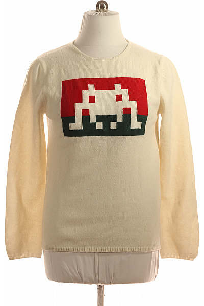 Pánský Pulovr Vlněný Bílý Vel. M