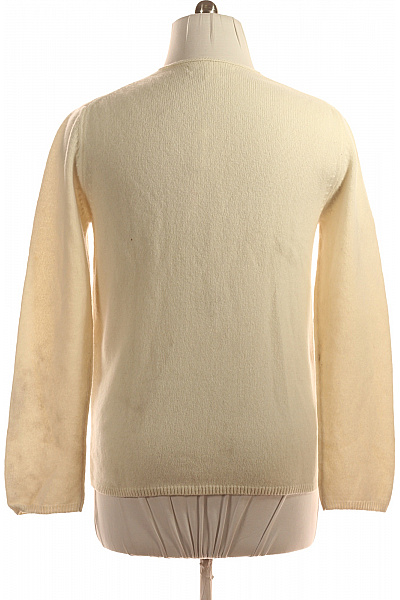 Pánský Pulovr Vlněný Bílý Vel. M